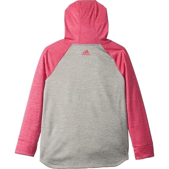adidas Kids Girl's Color Block Hooded Sweatshirt Big Kids Magenta Small NEW - Picture 2 of 2